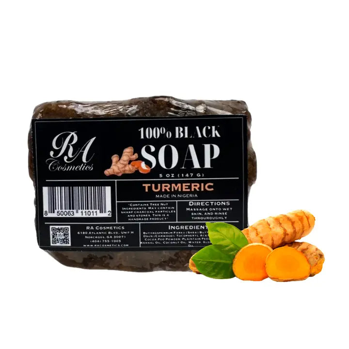 African Black Soap Bar-Turmeric Oil 5 oz.
